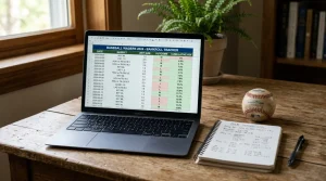 A bankroll tracking spreadsheet showing unit sizing, drawdown and cumulative ROI across a season of MLB wagers