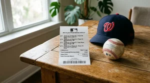 A multi-leg accumulator bet slip showing four MLB selections with combined decimal odds and stake field