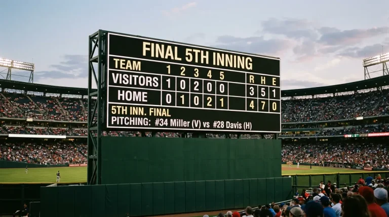 A scoreboard showing the result of the first five innings of an MLB game with an F5 bet ticket alongside